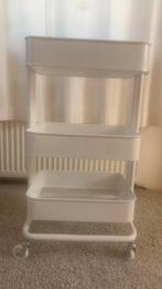 Rolkastje/tafel - IKEA RÅSKOG - wit, Ophalen, Zo goed als nieuw