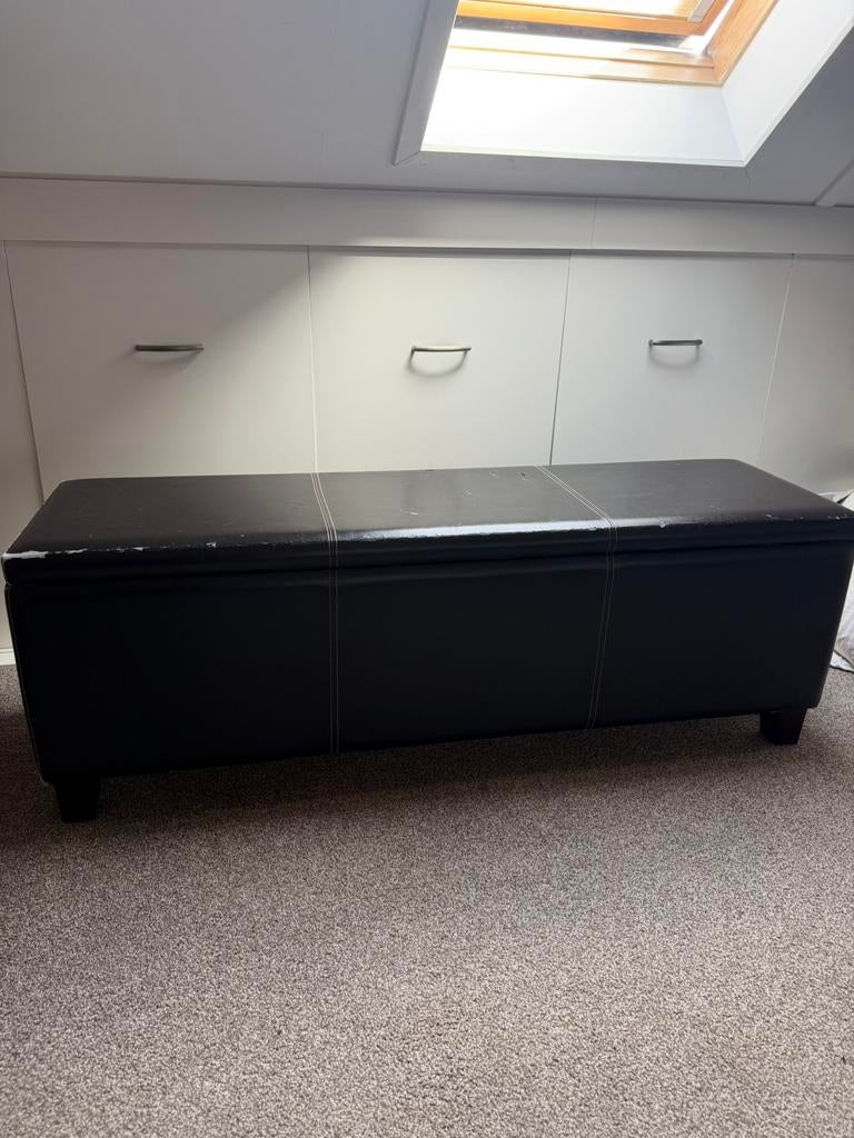 Stevige opbergbank, Huis en Inrichting, Banken | Voetenbanken en Poefen, Ophalen of Verzenden, Gebruikt, Rechthoekig, 125 cm of meer