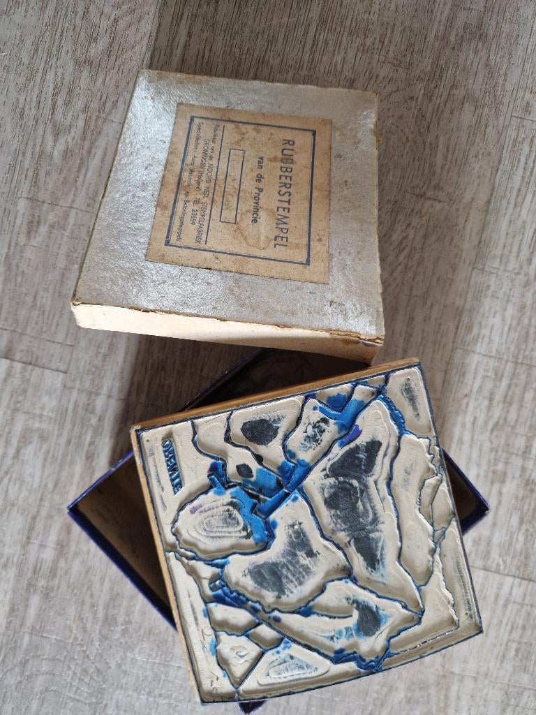 8 Vintage Schoolstempels Aardrijkskunde, Ophalen of Verzenden, Gebruikt, Houten stempel