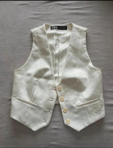 Zara, gilet, Kleding | Dames, Wit, Nieuw, Ophalen of Verzenden, Zonder mouw