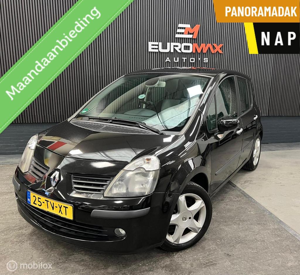 Renault Modus 1.6-16V Air NAP-Panoramadak-Airco-Cruise, Voorwielaandrijving, Zwart, 4 cilinders, Origineel Nederlands