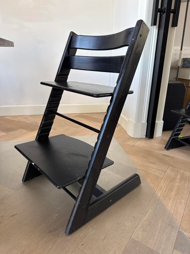 Stokke Tripp Trapp kinderstoel - Zwart - Gebruikt, Ophalen, Gebruikt, Meegroeistoel