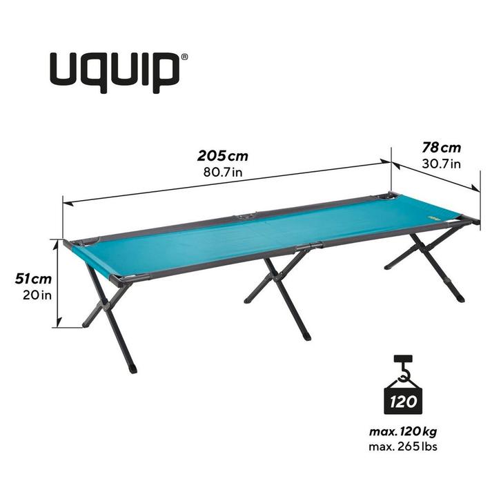 Uquip Campingbed - Zo goed als nieuw!, Caravans en Kamperen, Kampeermeubelen, Ophalen of Verzenden