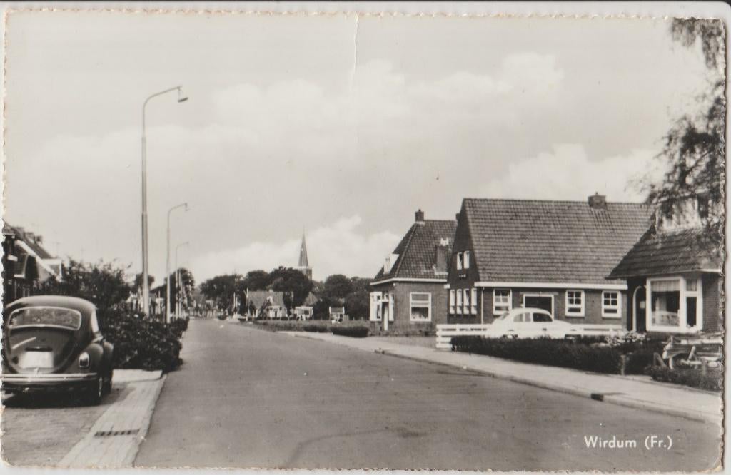 1970 wirdum friesland dorpsgezicht straatbeeld, Ophalen of Verzenden, 1960 tot 1980, Ongelopen, Friesland