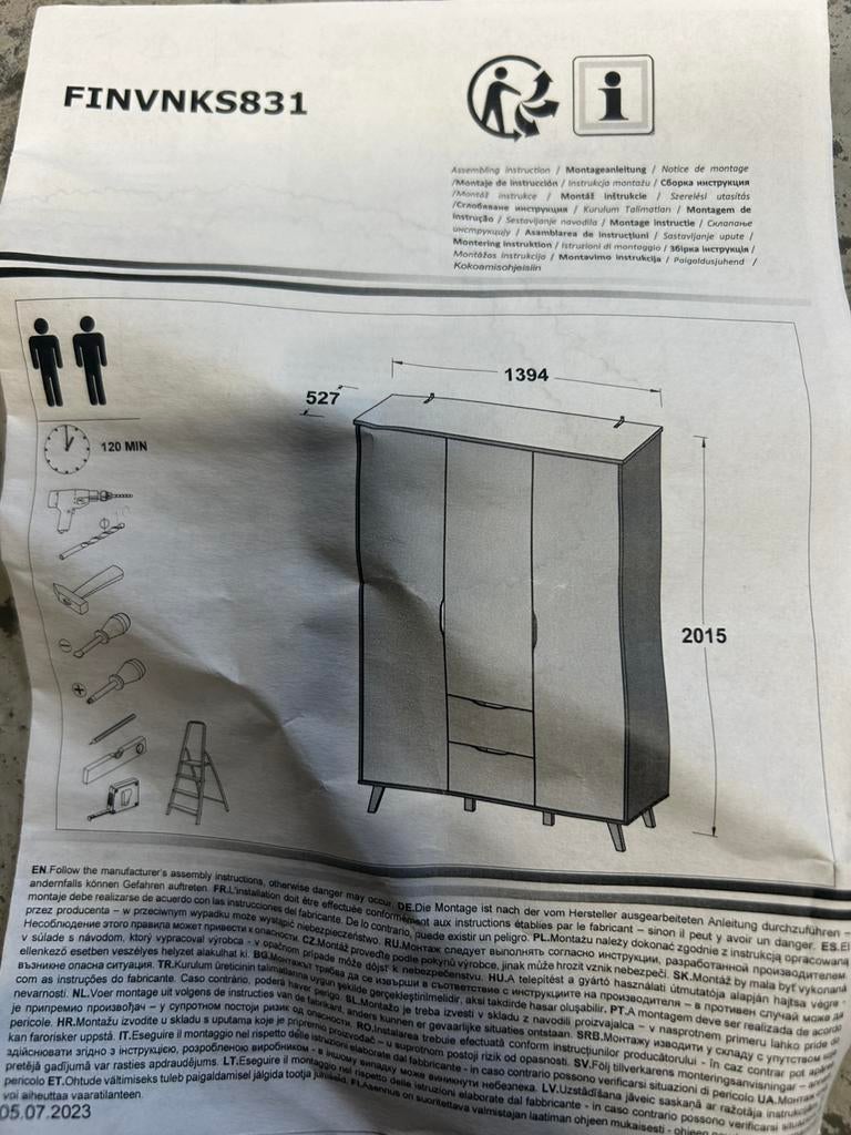 Kledingkast, Huis en Inrichting, Kasten | Kledingkasten, Zo goed als nieuw, 150 tot 200 cm, 50 tot 75 cm, Ophalen