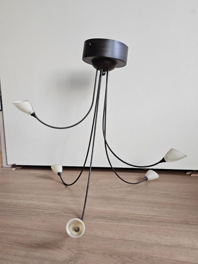 Plafondlamp met tulpenvormige lampen - Bronskleurig, Ophalen, Gebruikt, Metaal