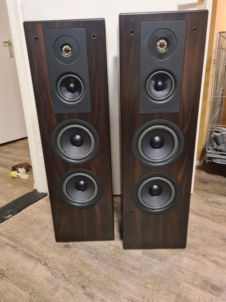 Philips FB 850 bruin hout fineer, Audio, Tv en Foto, Luidsprekers, Ophalen, Philips, Zo goed als nieuw, 120 watt of meer