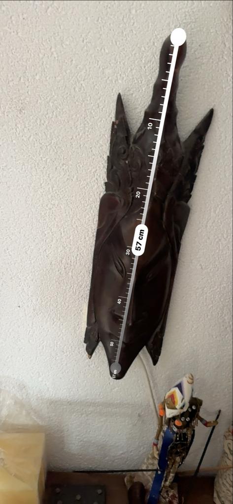 Uniek handgesneden houten masker - 57 cm, Antiek en Kunst, Ophalen of Verzenden