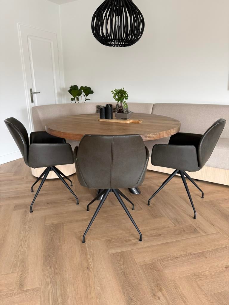 MOODS STOELEN 4 stuks, Huis en Inrichting, Ophalen, Gebruikt, Leer, Vier