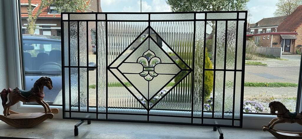 Glas in lood raamdecoratie, Doe-het-zelf en Verbouw, Glas en Ramen, Ophalen, Zo goed als nieuw, Minder dan 80 cm, Glas in lood