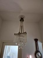 Elegante kroonluchter brons met kristal, Ophalen, Gebruikt, Glas, Klassiek