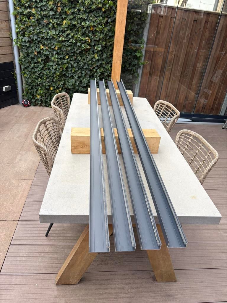 4 x u-profiel aluminum, Tuin en Terras, Overkappingen, Ophalen, Zo goed als nieuw
