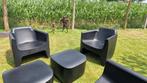 Design tuinset ‼️Quinze en Milan‼️: 4 stoelen, 2 hockers, Ophalen, Kunststof, Gebruikt, 6 zitplaatsen