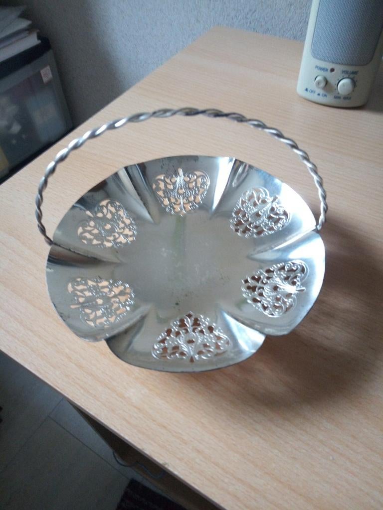 Vintage Verzilverd Bonbonschaaltje - Jaren '70  IGST, Ophalen of Verzenden, Zilver