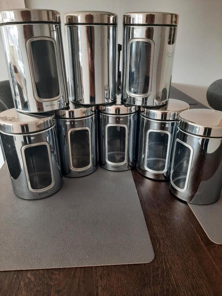 Brabantia Zilver 7+1 voorraadbussen met venster, Huis en Inrichting, Keuken | Keukenbenodigdheden, Zo goed als nieuw, Ophalen of Verzenden