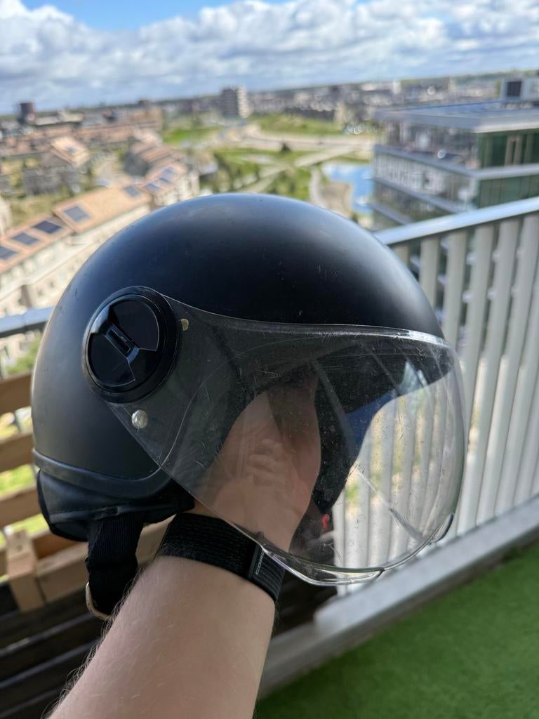 Vinz scooterhelm - Mat zwart, Fietsen en Brommers, Brommerhelmen, Ophalen of Verzenden, Gebruikt, Small