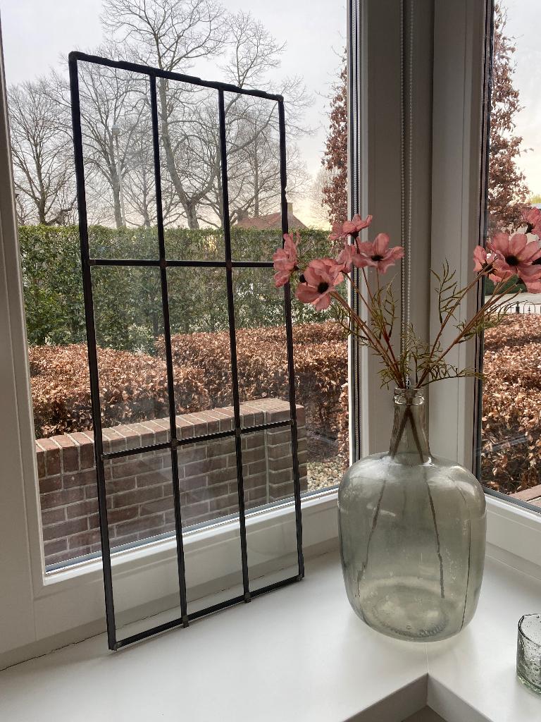 Heel gaaf industrieel wandpaneel, raam paneel glas in lood, Ophalen, Overige materialen, Minder dan 50 cm, Zo goed als nieuw