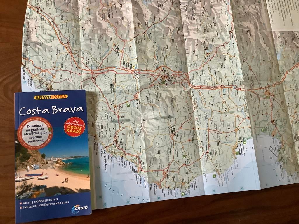 Costa Brava Spanje ANWB reisgids. + kaart, Europa, Ophalen of Verzenden, Zo goed als nieuw, Reisgids of -boek