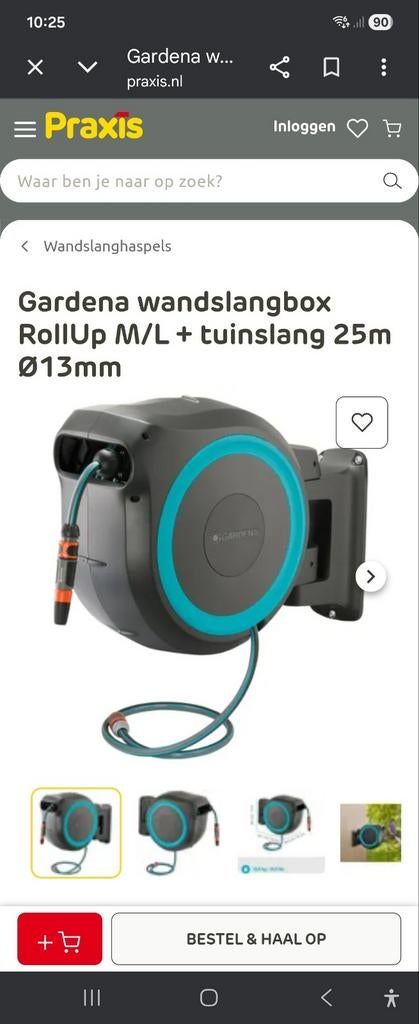 Gardena wandslangbox rollup maat ML, Tuin en Terras, Tuinslangen, Ophalen of Verzenden, Zo goed als nieuw, Tuinslang