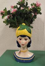 Aardewerk vaas vrouw citroen, Geel, Nieuw, Ophalen of Verzenden, Kwastjeoverkastje@gmail.com