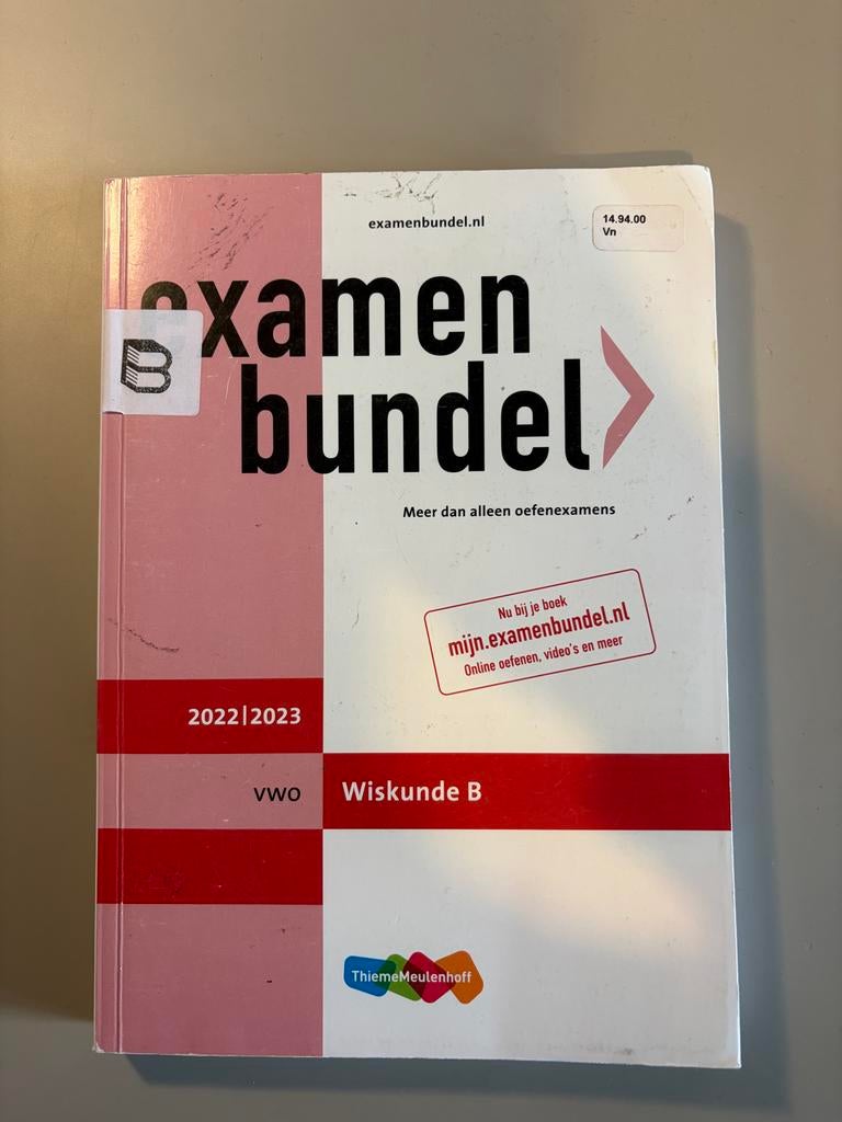 Examenbundel vwo Wiskunde B 2022/2023, Boeken, Schoolboeken, Ophalen of Verzenden, Gelezen, VWO, Wiskunde B