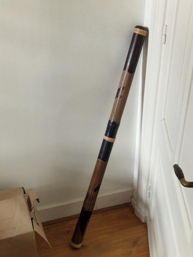 Didgeridoo bamboe zwart, Muziek en Instrumenten, Blaasinstrumenten | Didgeridoos, Ophalen of Verzenden, Zo goed als nieuw