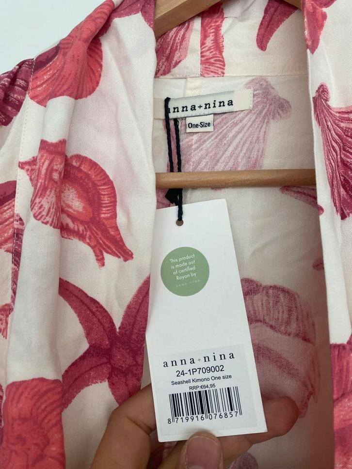 Anna + Nina Seashell Kimono One Size Nieuw met kaartje, Kleding | Dames, Tops, Nieuw, Maat 38/40 (M), Wit, Lange mouw, Ophalen of Verzenden