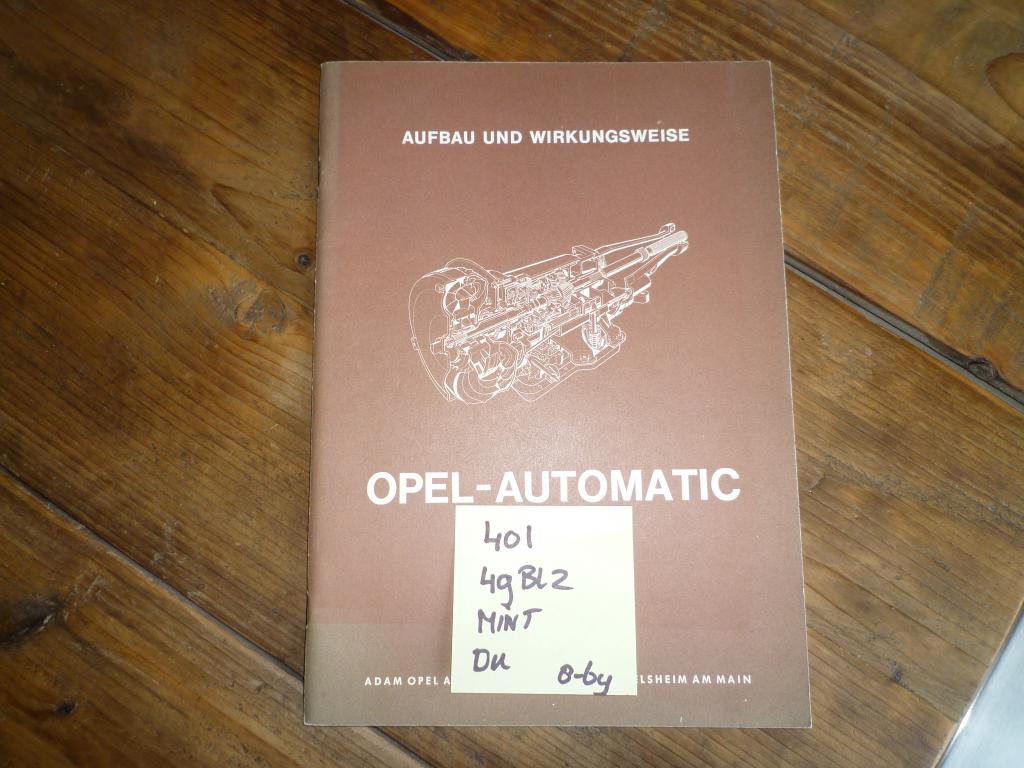 Opel Automatic werkplaatshandboek nr 401 Duits 1969 Mint, Ophalen of Verzenden