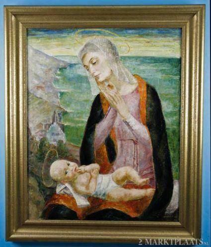 ==Hein Eberhard 1874-1973==prerafaëlitisch==uit 1923==, Antiek en Kunst, Kunst | Schilderijen | Klassiek, Ophalen