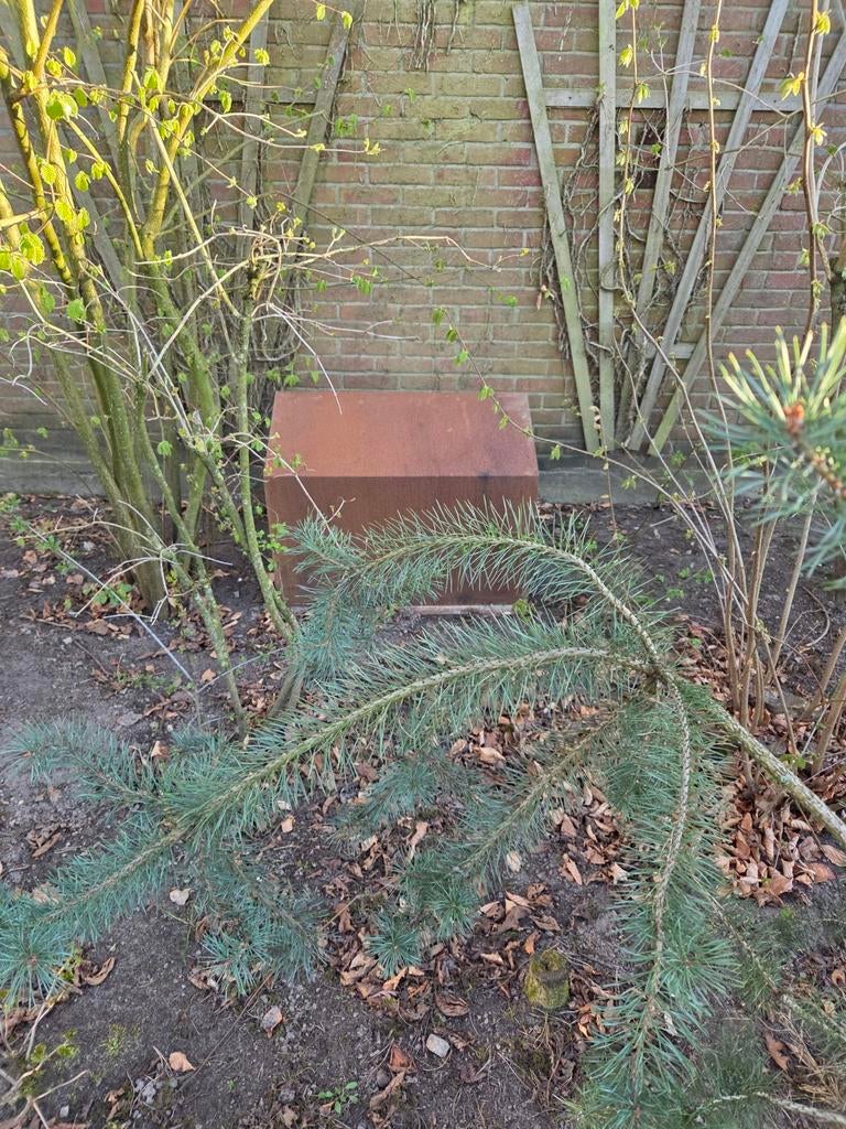 Cortenstaal huisje voor robotmaaier, Tuin en Terras, Robotmaaiers, Ophalen, Zo goed als nieuw