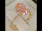 Pink Diamond (verlovings) ring (3.22ct and 14kt. Gold), Ophalen, Nieuw, Kleiner dan 17, Met edelsteen