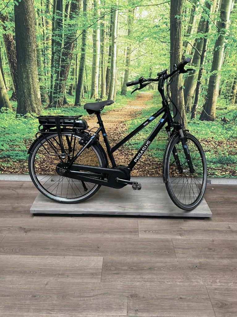 Pegasus Siena E7F 300WH Dames monotube Zwart Mat / Blauw 53c