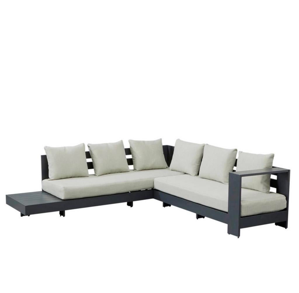 Loungebank tuin Belmonte - Hoekbank met kussens, Tuin en Terras, Ophalen, Gebruikt, 6 zitplaatsen, Aluminium
