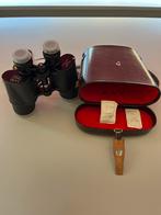Vintage Verrekijker 7x50 met Leren Hoes en Accessoires, Minder dan 8x, Zo goed als nieuw, Met hoes of tas, Porro (met knik)