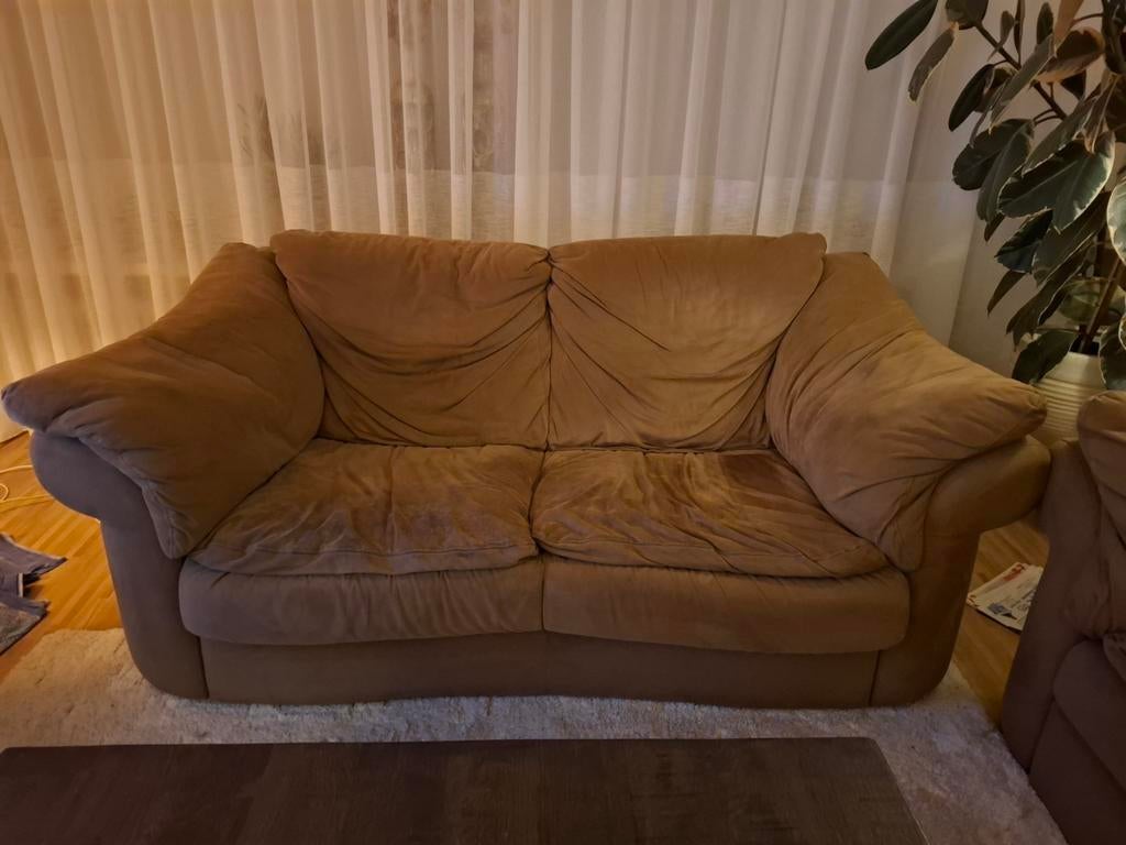 Gratis 2 & 3 -zits kwaliteitsbank, geen bank die beter ligt, Gebruikt, 75 tot 100 cm, Ophalen of Verzenden, Stof