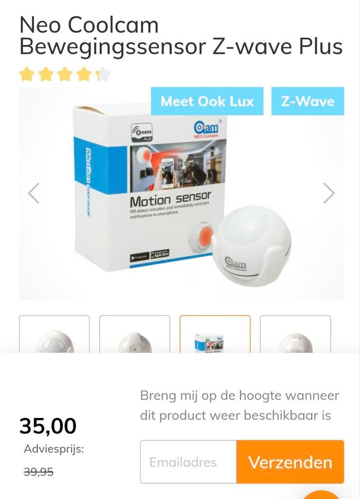 3x Neo Coolcam Z-Wave Plus Bewegingssensor (Nieuw), Ophalen of Verzenden, Nieuw, Beweging