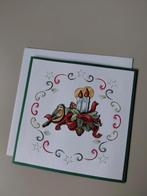 Handgemaakte Kerstkaart met Vogel en Kaarsen, Ophalen of Verzenden, Nieuw, Kerst
