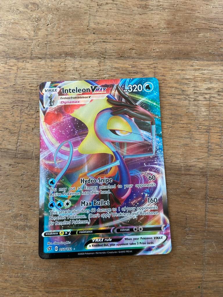 Inteleon VMAX Pokémon kaart (Dynamax), Hobby en Vrije tijd, Verzamelkaartspellen | Pokémon, Ophalen of Verzenden, Zo goed als nieuw