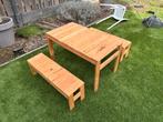 Houten eetkamerset kinderen, Tuin en Terras, Picknicktafels, Ophalen, Zo goed als nieuw, Rechthoekig, Hout