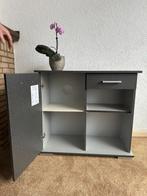 Grijs dressoir met lade en deurtje, Ophalen, Gebruikt, 50 tot 100 cm, Met lade(s)