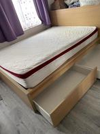Ikea Houten bed met lades - 140x200, Ophalen, Gebruikt, 90 cm, Eenpersoons