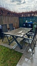 Tuintafel met 4 stoelen en 6 kussens, Ophalen of Verzenden, Gebruikt