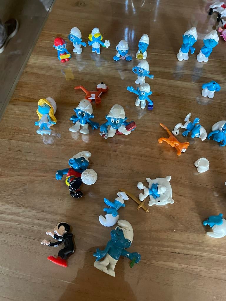 Set Smurfen o.a. AH actie en Schleich, Verzamelen, Ophalen of Verzenden, Gebruikt, Verschillende Smurfen, Poppetje, Figuurtje of Knuffel