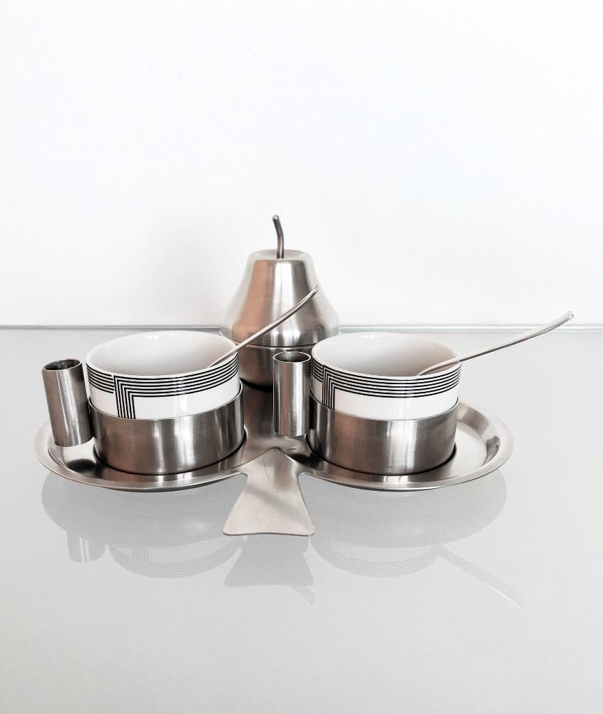 Vintage Italiaanse Morinox koffieset, Huis en Inrichting, Keuken | Servies, Ophalen of Verzenden, Glas, Overige stijlen, Kop(pen) en/of Schotel(s)