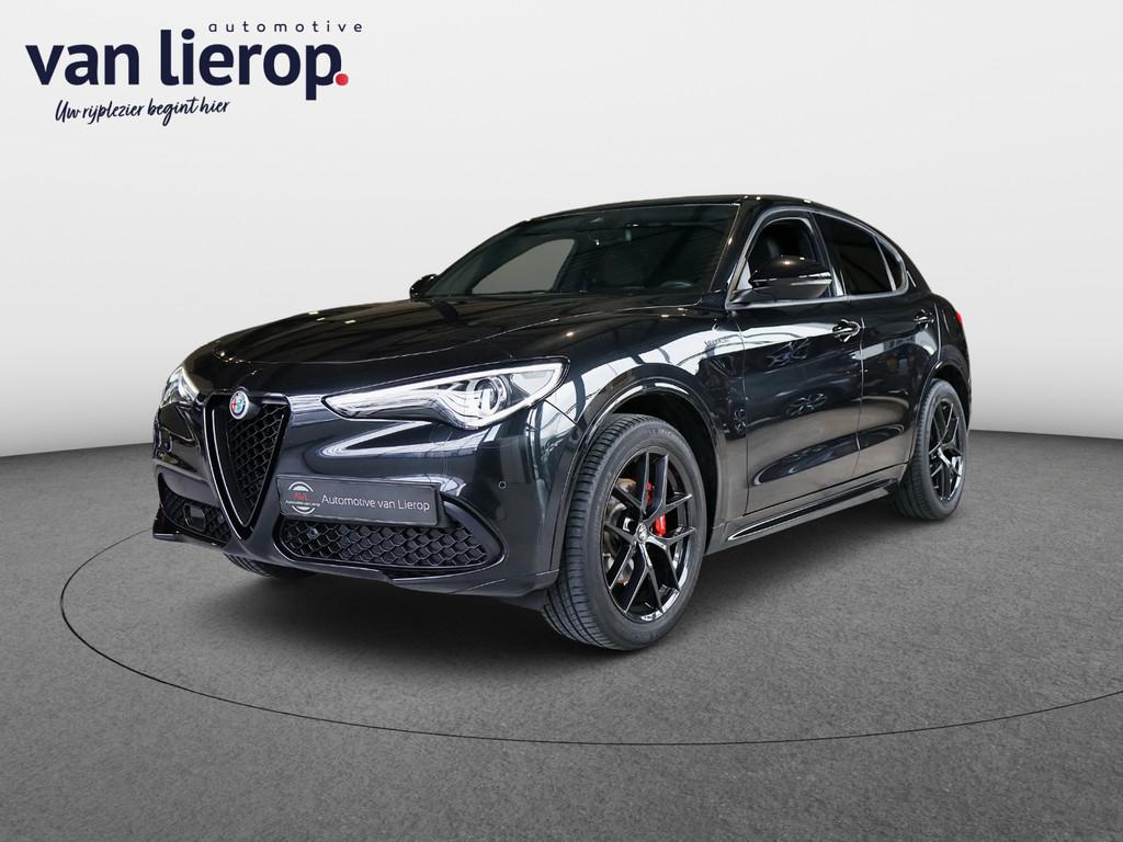 Alfa Romeo Stelvio 2.0 T AWD Veloce 2021 280 PK | TREKHAAK, Auto's, Alfa Romeo, Automaat, Zwart, 4 cilinders, 1655 kg