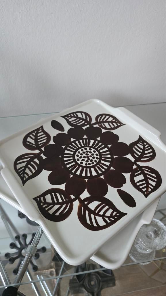 Arabia Finland Köökki dienblad bruin vintage 2x, Antiek en Kunst, Ophalen of Verzenden