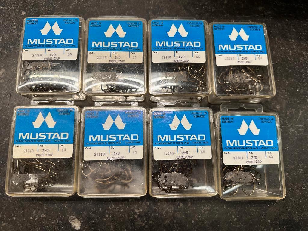 8x50 mustad wide gap haken 2/0 type 37140 zeevissen, Haak, Nieuw, Mustad, Ophalen of Verzenden
