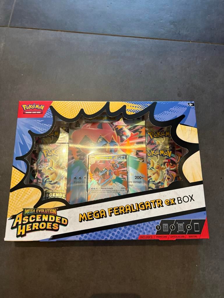 Pokémon Mega Feraligatr EX Box - Ascended Heroes, Hobby en Vrije tijd, Verzamelkaartspellen | Pokémon, Ophalen of Verzenden, Nieuw