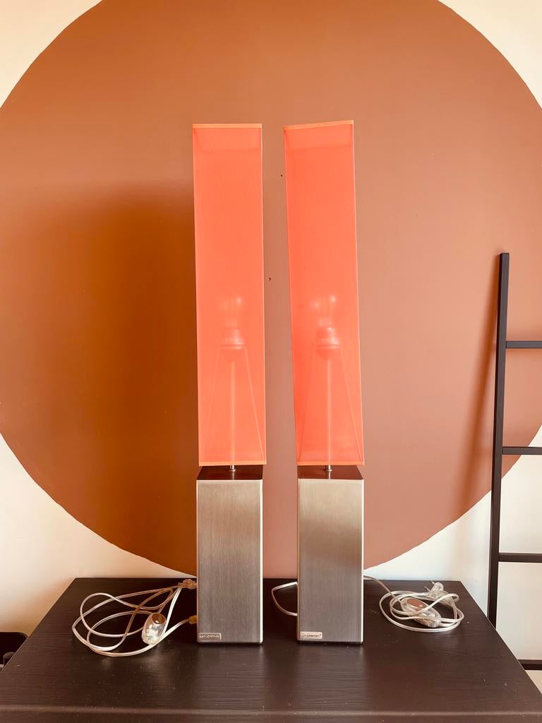 Bert Plantagie RVS Tafellamp (excl. kappen), Ophalen of Verzenden, Gebruikt, Metaal, 50 tot 75 cm