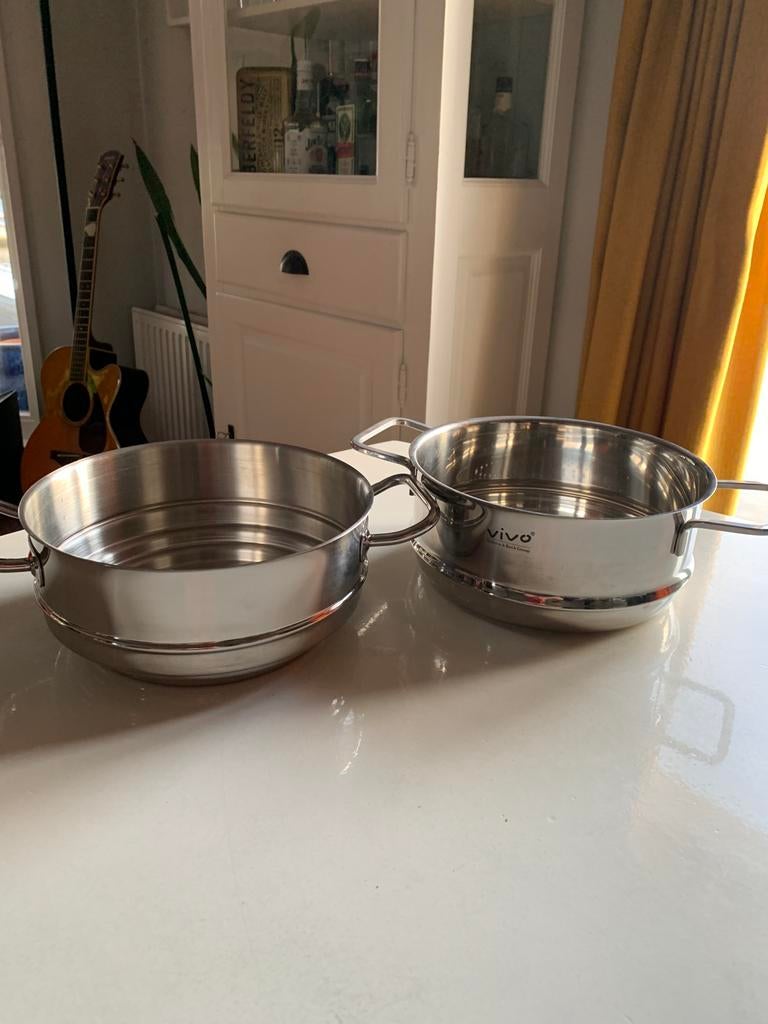 Twee stoominzetten Vivo, Ophalen of Verzenden, Zo goed als nieuw, Rvs, Overige typen